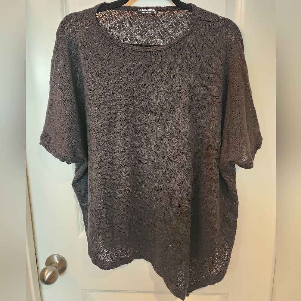 Heimish‎ Black Knit Blouse Small NWOT